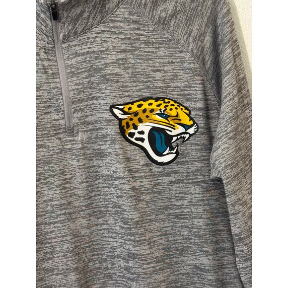 NFL Team Men's Jacksonville Jaguars Long Sleeve 1/4 Zip Heathered Gray - Picture 3 of 7